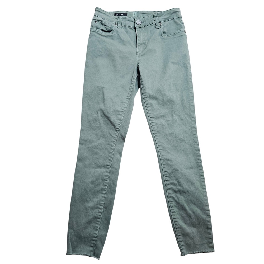 Kut from the Kloth Carlo Ankle Skinny Women 4 Green Raw Hem Pants
